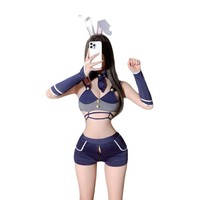 Lingerie sexy, tenue de rendez-vous Pure Desire style cigarette, tenue de lapinette de minuit, uniforme d'inspecteur QQNY, combinaison à entrejambe ouvert, crochetée, ODM