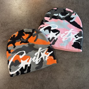 Bonnet en tricot acrylique à imprimé camouflage RTS, motif graffiti « Corte » étoile, streetwear, bonnet d'hiver pour homme et femme - Product Image 3