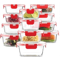 Ensemble de conteneurs alimentaires en verre, 24 pièces, récipients de qualité supérieure, pour préparation de repas en verre, boîtes à Lunch, offre spéciale