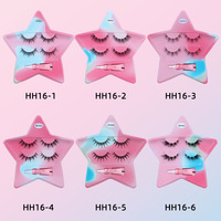 2 paires de faux cils naturels avec colle, étui en forme d'étoile, cils volumineux et doux pour le maquillage quotidien et les soirées, faciles à appliquer