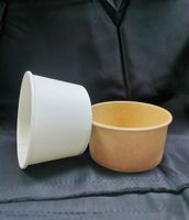 Papier double couche de qualité alimentaire personnalisez votre logo marque 100ml 120ml 200ml 300ml bols en papier glacé cuillères