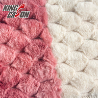 Kingcason Luxueux et moelleux, doux et soyeux, jacquard simple face, fourrure de lapin effet écaille de tortue pour vêtements, pyjamas, couvertures, coussins et oreillers
