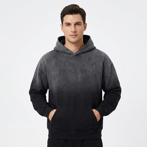 Sweat à capuche surdimensionné personnalisé pour hommes, 100 % coton épais, délavé à l'acide, avec graphiques personnalisés au dos, style streetwear pour marques américaines - Product Image 1