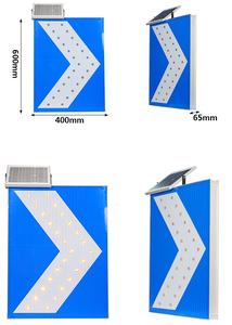 Güneş Enerjili LED Trafik İşaretleri Dikdörtgen Sarı ve Kırmızı Yanıp Sönen Ok Yol Uyarı Levhası - Product Image 2