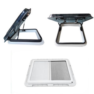 Accessoires RV 400*400mm RV Caravan Skylight avec lumière LED 12V Cadre en aluminium Fenêtre de toit - Product Image 1