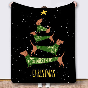 Christmas Dog Flannel Blanket <b>Throw</b> Blanket Nap Blanket Winter Warm Party Decor Reversible Cozy Warm for Home Office Nap - Product Image 4