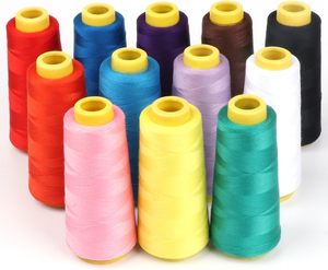 En stock, vente en gros, fil de polyester 100% teint en couleur unie, avec différentes couleurs, fil à coudre en polyester 40/2 - Product Image 1