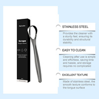 Grattoir à langue réutilisable en acier inoxydable, personnalisable avec votre marque, bord lisse, sûr pour les langues sensibles, prêt pour l'OEM