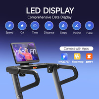 Tapis roulant à inclinaison automatique, machine de course silencieuse pour salle de sport commerciale avec bande de course large et amortissante