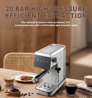 Machine à expresso semi-automatique professionnelle 20 bars, équipement de préparation de café compact avec buse vapeur pour usage domestique et professionnel
