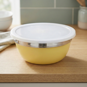 ชามสเตนเลสสีเหลืองพร้อมฝาเป็นขั้นตอนสำหรับบ้านและร้านอาหาร - Product Image 1