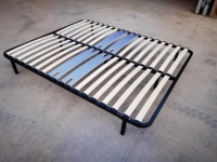 Cadre de lit en métal avec lattes en bois, sommier plateforme pour matelas, robuste, aucun sommier à ressorts requis