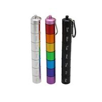 Petit médicament portable en métal, porte-pilule porte-clés en alliage d'aluminium boîte à pilules bouteille extérieure mini pilulier étui conteneur/