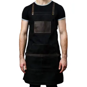 SunYue-<span class=keywords><strong>delantal</strong></span> <span class=keywords><strong>de</strong></span> trabajo <span class=keywords><strong>de</strong></span> lona encerada negra con correas cruzadas ajustable para hombres y mujeres, <span class=keywords><strong>delantal</strong></span> <span class=keywords><strong>de</strong></span> trabajo pesado <span class=keywords><strong>Vintage</strong></span> - Product Image 1