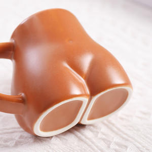 Offres Spéciales amusant bout à bout tasse en céramique Simple mignon personnalité tasse à café petit déjeuner lait eau tasse - Product Image 5