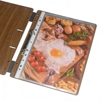 Menu en bois gravé sur mesure de qualité supérieure, format A4, design élégant pour les boutiques, les bars, les hôtels, les restaurants, menu à feuilles mobiles en bois