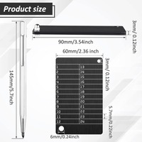 Carte de notes réutilisable en métal, carte de notes effaçable en acier inoxydable avec stylet
