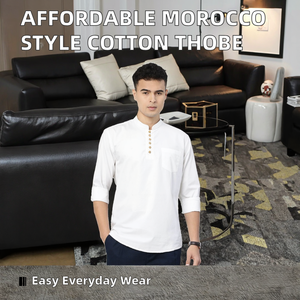 High Quality and Cheap Price Morocco Style Cotton Material Islamic <b>Men's</b> <b>Thobe</b> Casual In-Stock - Product Image 2