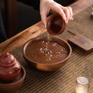 Handmade Round Copper Dry Brewing <b>Tray</b> For Tea Ceremony <b>Storage</b> Dehua Origin Standing Type - Product Image 2