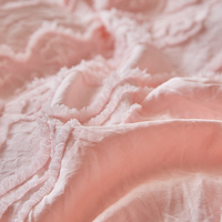 Nouvel arrivage : Parure de lit 4 pièces style bohème jacquard 3D avec pompons, housse de couette blanche