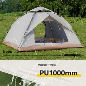 เต็นท์ครอบครัว 2-3 คน แบบพับได้ วัสดุไฟเบอร์กลาส สำหรับตั้งแคมป์ ใช้ได้ทุกฤดู แบบห้องนอนเดียว กันแดด กันลม พกพาสะดวก กางเร็ว - Product Image 2
