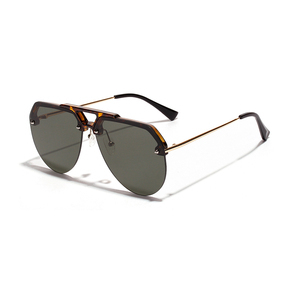 Trendy Unisex <strong>Sunglasses</strong> for Women and Men Red Pilot <strong>Aviation</strong> <strong>Style</strong> Semi-Rimless with Gold Frame UV400 PC Metal CE 30g - Product Image 4