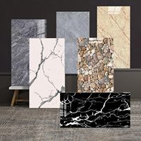 Plaques de marbre PVC UV brillantes légères de haute qualité pour l'intérieur, design moderne, 1220*2440mm*3mm, vente chaude, décoration intérieure