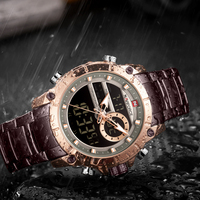 NAVIFORCE 9163 Montre à quartz analogique-numérique pour homme, best-seller, montre de sport originale en acier inoxydable pour homme, fournisseur