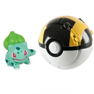 New Arrival Japanese Anime high quality 7cm capsule pokeball with mini 3D poke mon figure in pokeball for gift