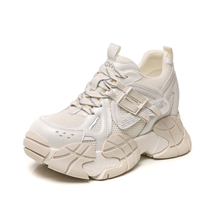 Women's Chunky Soled Sneakers 2026 Spring New Arrivals Versatile Sneakers with Film Coated Soles Casual Fashionable Shoes - Product Image 1