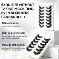 7 paires de faux cils en vison synthétique moelleux, épais et volumineux, légers et réutilisables, pour le maquillage, avec logo personnalisé OEM