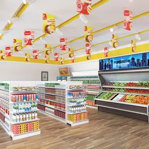 Süpermarket + raflar perakende mağaza vitrin rafı kullanılmış mağaza ekipmanları raf