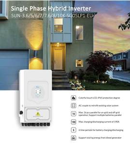 डीये 6000 डब्ल्यू 10kva सौर ऊर्जा इनवर्टर हाइब्रिड कीमत 48 v 8kw 10 kw 230v 3 चरण से एकल चरण में लिथियम बैटरी में बनाया गया है। - Product Image 2