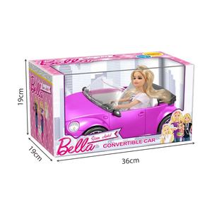 Ensemble Voiture Décapotable pour Jeu d'Imitation Amusant Avec Poupée Mannequin 28 cm, Voiture à Roue Libre et Poupée en Plastique Solide Rose pour Filles - Product Image 6