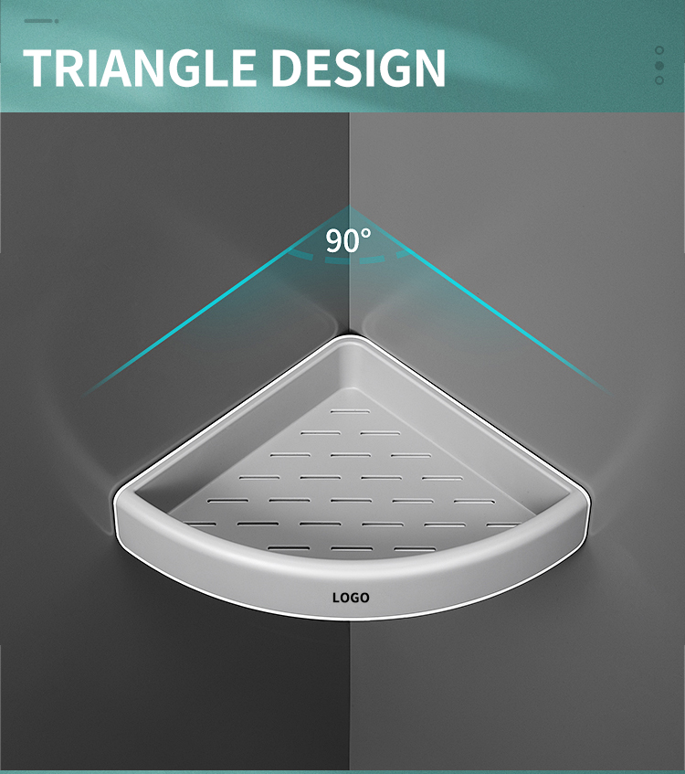 Wall Mounted Shower Shelf Rack Plastic Corner Storage Rack Bathroom Shelves