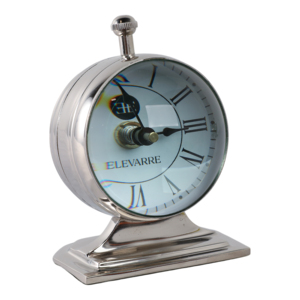 Orologio da Tavolo ELEVARRE in Metallo e Vetro, Design Classico con Numeri Romani per Casa e Ufficio - Product Image 2