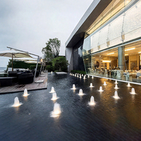 Fontaine à bulles LED encastrée moderne en acier inoxydable, système de fontaine sèche pour la décoration extérieure de sites de villégiature de luxe