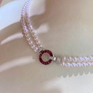 Collar de Oro de 18K Ajustable con Perlas Blancas de 6.5-7MM y Perlas Blancas de 11-15MM con Ligeras Imperfecciones, Categoría de Producto: Collares de Perlas - Product Image 2