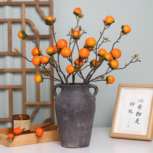Ruilisi Fruta Decorativa Artificial de Caqui, Plástico, 7 Cabezas, Redonda, Decoración para el Hogar, Boda, Accesorios de Navidad - Product Image 2
