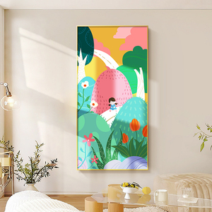 Porche decoración pintura dibujos animados bosque ilustración animal moderno simple pasillo final mural pasillo pintura colgante - Product Image 2