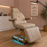 Table de soin électrique à 4 moteurs avec fonction d'inclinaison, hauteur réglable, roulettes verrouillables pour salon, spa, traitement facial, clinique
