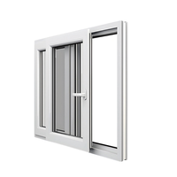 Diseño moderno Ventanas correderas de PVC seguras Casa Seguridad mejorada UPVC Ventana corrediza de balcón