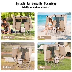2025 tendance pliable Double <span class=keywords><strong>chaise</strong></span> en métal <span class=keywords><strong>auvent</strong></span> intégré couvrant la <span class=keywords><strong>chaise</strong></span> de lune pour Camping en plein air plage <span class=keywords><strong>auvent</strong></span> utilisation du directeur - Product Image 4