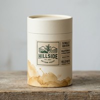 Boîte cylindrique ronde hermétique en papier kraft écologique pour l'emballage de grains de café torréfiés, logo personnalisé, vente en gros