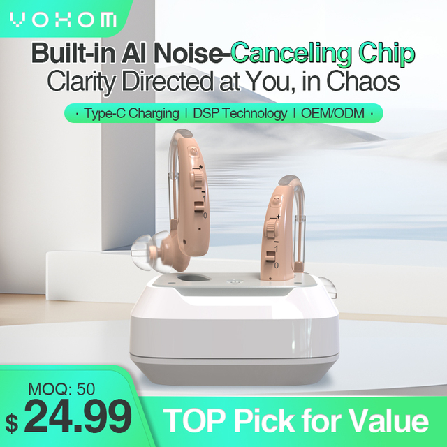 Rechargeable Digital Programmable Hearing Aid - Noise Reduction for Mild Moderate Hearing Loss (High Selling Products)