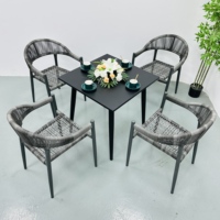 Chaises en aluminium nordiques, meubles de jardin en rotin, chaise empilable, mobilier commercial, utilisation imperméable pour patio et balcon