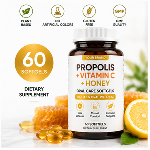 Gummies OEM Propolis Vitamine C Gelée royale <span class=keywords><strong>Miel</strong></span> Soin Bucco-dentaire Gélifiés Quotidiens Antioxydants Botaniques à Croquer pour la Santé de la <span class=keywords><strong>Gorge</strong></span> et Buccale - Product Image 4