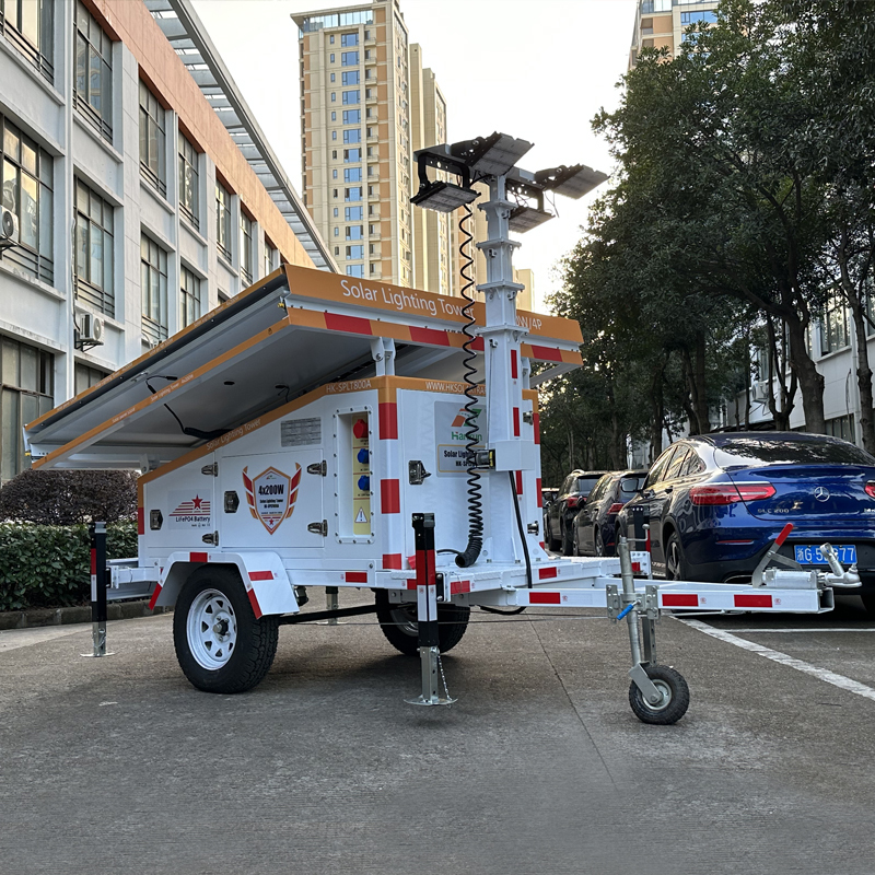 Trailer-Mounted Telescopic Solar Light Tower 4-9M Hydraulic Mast Monocrystalline Silicon Panels High-Output LED DC24V 3kW 1 Year · image 1