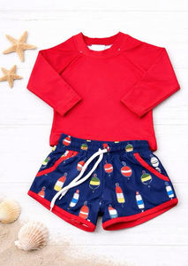 Shorts décontractés pour petites filles, en coton et élasthanne respirant, imprimé équipement de pêche, collection printemps-automne, style boutique personnalisé, tenue de bain - Product Image 4