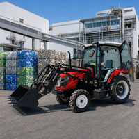 Tracteur agricole professionnel 80 CV 4x4 avec cabine climatisée et puissante pression hydraulique pour les tâches de terrain modernes